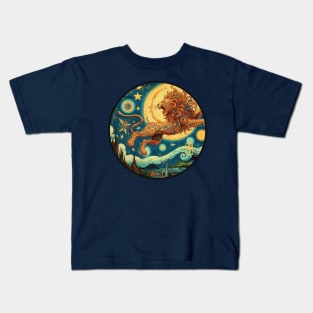 ZODIAC Leo - Astrological LEO - LEO - ZODIAC sign - Van Gogh style - 27 Kids T-Shirt